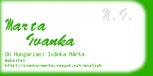 marta ivanka business card