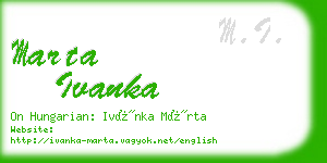 marta ivanka business card